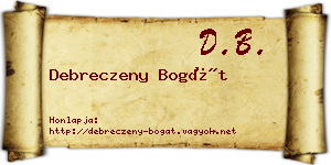 Debreczeny Bogát névjegykártya